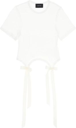 Simone Rocha Bow Tail Easy T-Shirt - Dames - T-shirts - Wit - M - Katoen - Tops