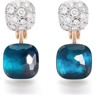 POMELLATO Nudo Drop Earrings in London Blue Topaz /White Dia at Nordstrom