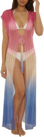 BECCA by Rebecca Virtue Sunset Metallic Ombr&eacute; Cover-Up in Roseberry/Lapis at Nordstrom, Size Medium