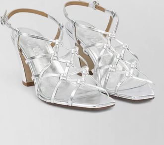 Aeyde acacia 75mm heeled sandals metallic finish