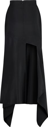 MUGLER Womens Gabardine Midi Skirt Black Viscose