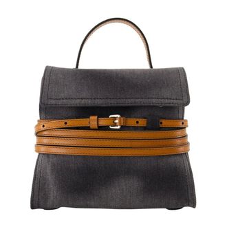 Moschino Tassen, Dames, Grijs, ONE Size, Denim, Tie Me Tote