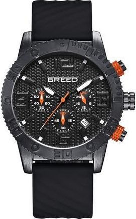 Breed Double Agent Chronograph Watch with Date in Black at Nordstrom