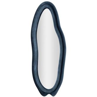 Dmora Dmora - Espejito Brione, Espejo, Objeto De Decoraci&oacute;n De Pared, Decoraci&oacute;n De Espejo, 40x4 H160 Cm, Azul