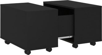 vidaXL Mesa De Centro Madera Contrachapada Negro 60x60x38 Cm Vidaxl