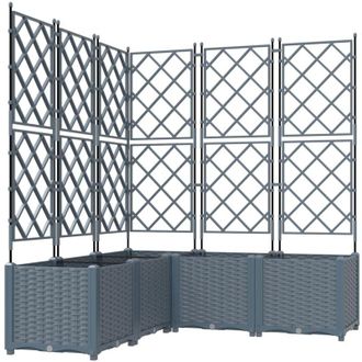 vidaXL Maceta De Jard&iacute;n Con Enrejado 5 Pcs Gris Claro Vidaxl