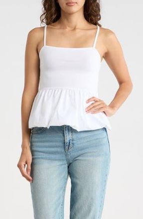 Madden Girl Bubble Hem Camisole in White at Nordstrom Rack, Size X-Large