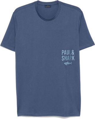Paul & Shark Blue Crewneck Logo T-Shirt