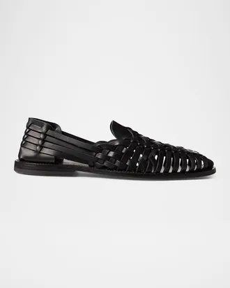 Ralph Lauren Purple Label Handwoven Leather Sandal