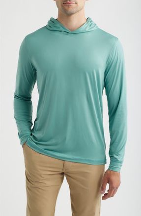 Johnnie-O Talon PREP-FORMANCE Long Sleeve Hooded T-Shirt in Sublime at Nordstrom, Size Xx-Large