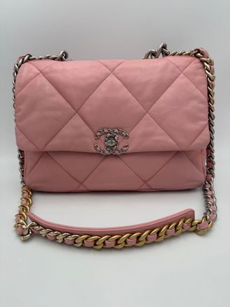 Chanel CHANEL 19 Medium Pink Womens Handbag (Pre-Owned)