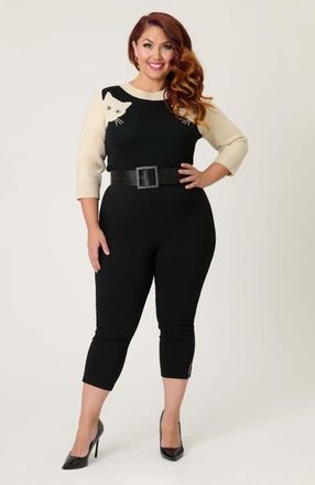 Unique Vintage Plus Size Minou Sweater in Black/white at Nordstrom, Size 2X