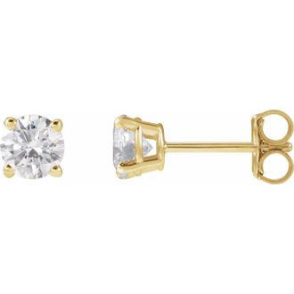 Diamond2Deal 3/4ct Lab-Grown Diamond Stud Earrings Clarity VS, Color F-G, 14k Gold