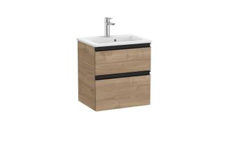 Roca Conjunto Mueble The Gap 500x380 2 Cajones + Lavabo Blanco Nogal