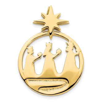 Diamond2Deal 14k Yellow Gold Polished Three Wise Men North Star Pendant