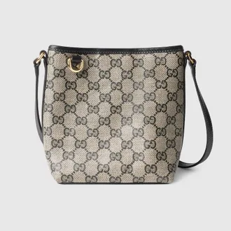 Gucci GG Emblem Nano Bucket Bag, Beige, Original GG Fabric