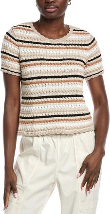 Autumn Cashmere Cotton by Autumn Cashmere Mixed Stitch Stripe Sweater