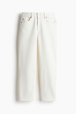 H&M Slim Straight High Ankle Jeans - White