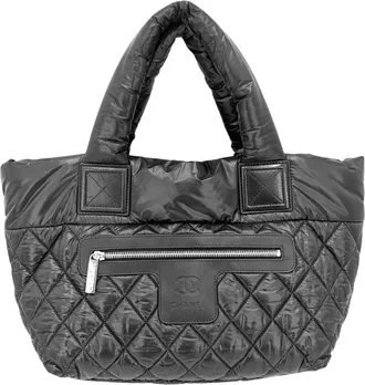 Chanel Black Bordeaux White Nylon Handbag Tote Bag (Pre-Owned)