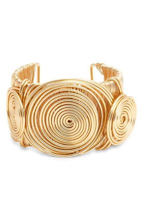 Kenneth Jay Lane Swirl Cuff Bracelet in Gold at Nordstrom