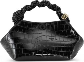 Ganni small Bou crocodile-effect cross body bag - women - Recycled Leather/Polyurethane/Polyester - One Size - Black