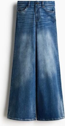 H&M Wide High Jeans in Washed Denim Blue at Nordstrom, Size 20