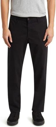 AG - Adriano Goldschmied Kullen Flat Front Stretch Sateen Chinos in Pure Black at Nordstrom Rack, Size 42 X 32