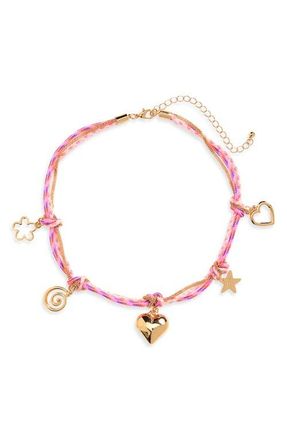 BP. Braided Cord Charm Necklace in Multi at Nordstrom
