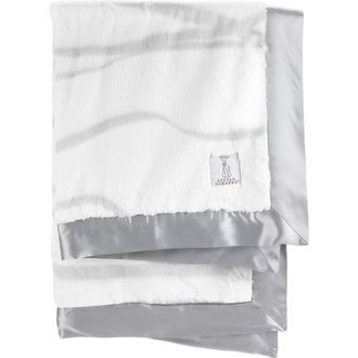 Little Giraffe Luxe Ribbon Baby Blanket in Silver at Nordstrom
