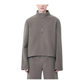 Rier Wool Fleece Half-Zip Sweatshirt - Heren - Sweatshirts & Hoodies - Bruin - Maat: S Fleece
