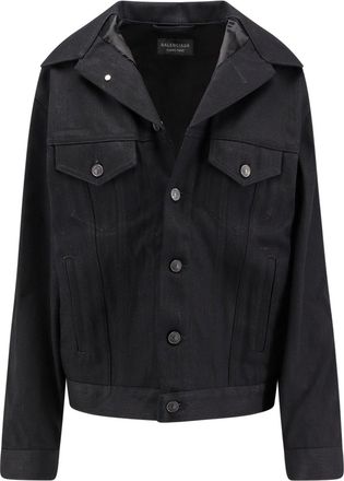 Balenciaga Standing Denim Jacket-Donna