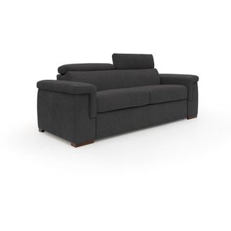 Divani.Store Divani.store - Giunone Sof&aacute; Cama Convertible Con Colch&oacute;n De 18 Cm Y Reposacabezas Reclinables En Tejido Impermeable 240 Cm (mat. 160x197 Cm) Negro