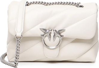 Pinko Love Puff Classic CL Sheep Nap - Dames - Schoudertassen - Wit - ONE Size - Leer - Tassen