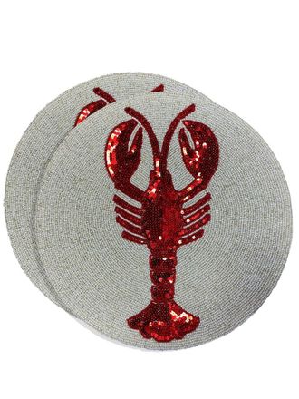 Les-Ottomans Lobster beaded placemat (set of two) - unisex - Plastic - OS - Grey