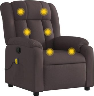 vidaXL Vidaxl - Sill&oacute;n De Masaje Reclinable De Tela Marr&oacute;n Oscuro