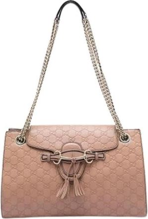 Gucci Pre-owned Emily Schoudertas - Dames - Vintage Schoudertas - Bruin - ONE Size - Leer - Vintage