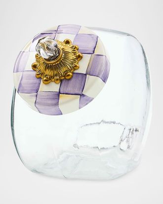 MacKenzie-Childs Cookie Jar with Violet Check Lid