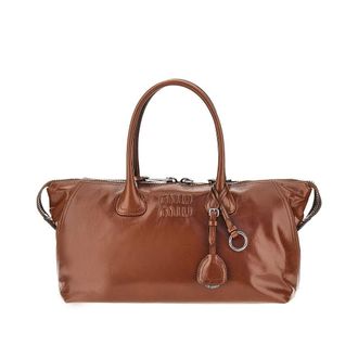 Miu Miu Glossy leather bag with embossed logo Woman One Size