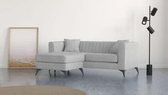 HOME AFFAIRE Ecksofa »MATTHEW L-Form ideal für kleine Räume, Masse B/T/H: 201/162/74 cm« elegantes Designsofa, feine Steppung im Rücken, incl. Zierkissen