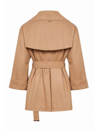 Herno Cotton Gabardine Belted Raincoat - Camel
