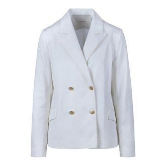 Jucca Blazers, female, White, Size: XS Giacca doppiopetto in cotone naturale