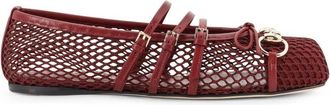 Gucci Mesh Vierkante Neus Leren Band Schoenen - Dames - Ballerinas - Bruin - 36 EU - Su&egrave;de - Schoenen