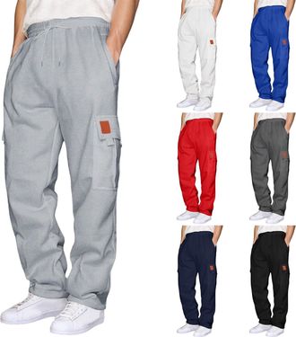 Generic Chino Trousers for Men UK Track Pants Mens Cargo Work Trousers Mens Tactical Tracksuit Bottoms Black Joggers Elasticated Waist Mens Sweatpants Casual 