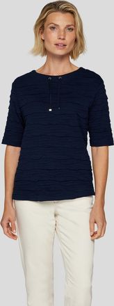 Rabe Rundhalsshirt im Crinkle-Look und mit Kordelzug