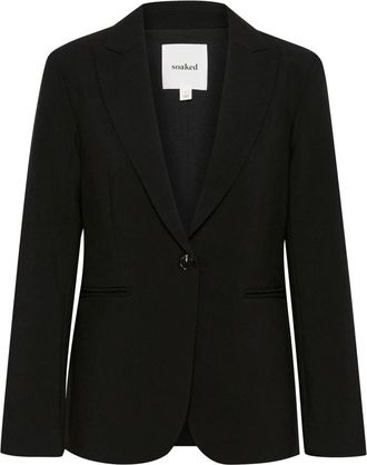 Soaked In Luxury Korte Zwarte Blazer met V-Hals - Dames - Blazers - Zwart - XL - Jassen