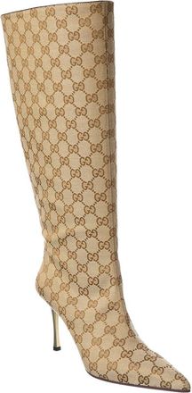 Gucci Gg Bombshell Canvas & Leather Boot