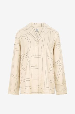 Toteme Weites Hemd aus Seide mit Monogramm PJ