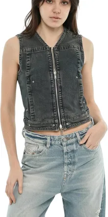 Diesel Black Solid V Neck Top