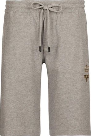 Dolce & Gabbana Shorts in misto cotone con spacchi frontali - Grigio