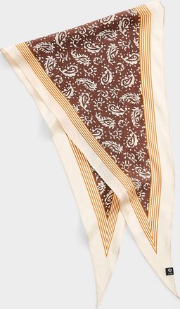 Fraas Womens Pure silk paisley and stripe triangular scarf